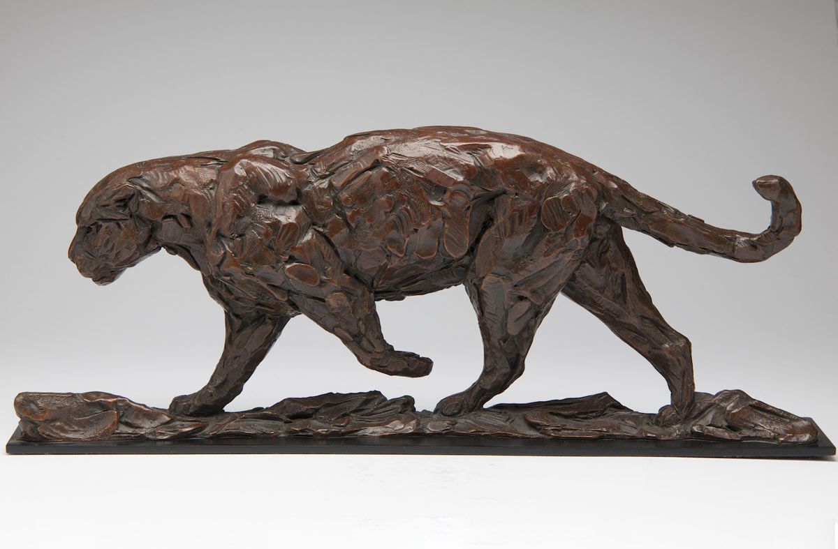 Jaguar bronze sculpture