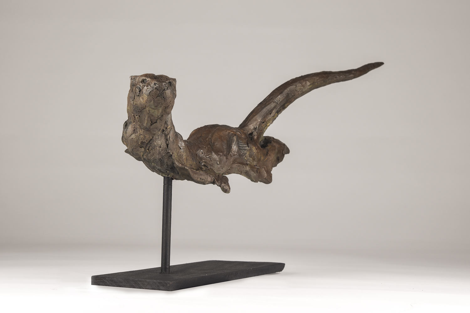 Bronze Otter sculpture