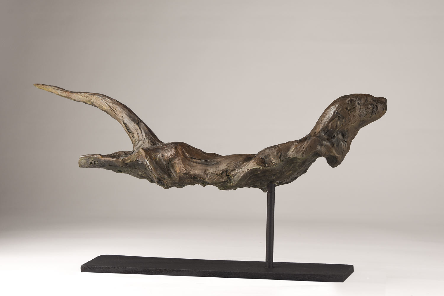 Bronze Otter sculpture