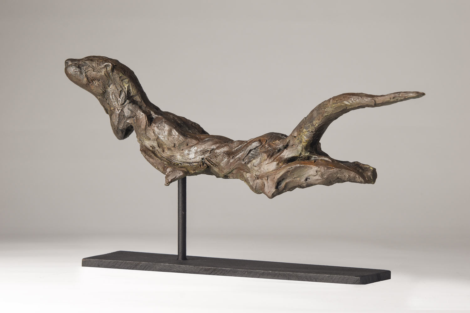 Bronze Otter sculpture