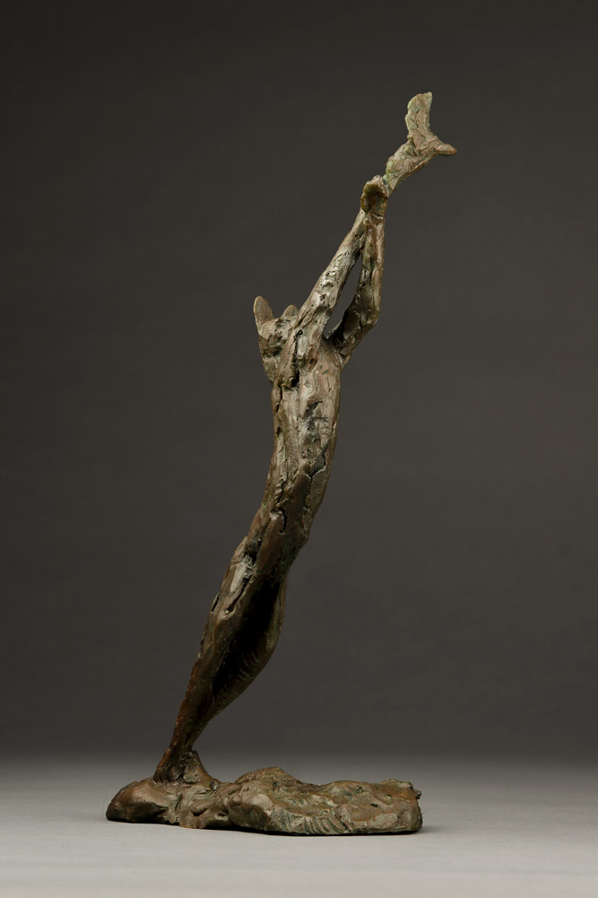 Serval bronze sculpture